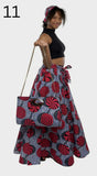 Maxi Skirt with Matching Bag and Scarfs